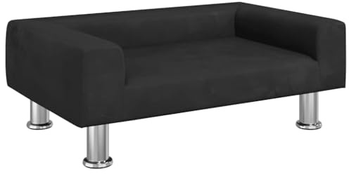 vidaXL Kindersofa, Couch für Kinder, Kindercouch mit runden Kanten, Kindersessel Minisofa Polstersofa Kindermöbel Sofa Kinderzimmer, Schwarz Samt