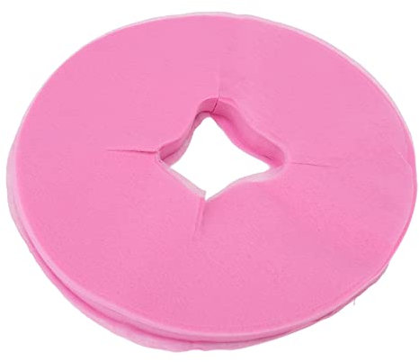 Coperture per il Viso Usa e Getta, 100PCS Copertura per il Viso Massaggio Tessuto Monouso con Design a Foro Rotondo Rosa Lettino Massaggio Copertura per il Viso per la Casa