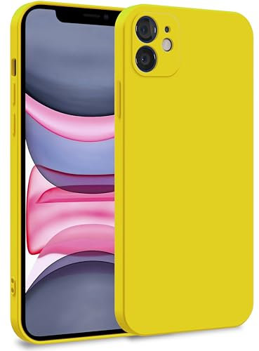 MyGadget Hülle für iPhone 11 - Zweilagige Handyhülle mit Kameraschutz - Cover mit Innenfutter & Silikon außen - Gelb