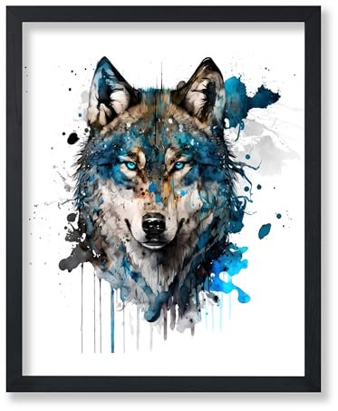 Poster Master Wolfsposter – arktischer Wolf-Druck – Aquarellkunst – Porträtkunst – Geschenk für ihn, sie, Tierarzt, Tierliebhaber – Minimale Dekoration für Wohnzimmer, Schlafzimmer, Büro – 20,3 x 25,4