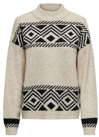 ONLY Damen Strickpullover Rundhals Langarm Tiefe Schultern Regular Fit