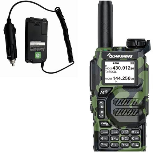 Quansheng UV-K5 Camouflage Tarnmuster Tragbares Dual-Band Zweiwege-Funkgerät (VHF/UHF) 5W FM Walkie Talkies w/Auto Ladegerät 12V/24v