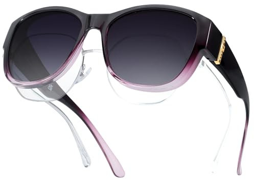 LVIOE Überzieh Sonnenbrille Polarisiert für Damen, Trendige Sonnenbrille für Brillenträger mit UV400 Schutz Gläsern