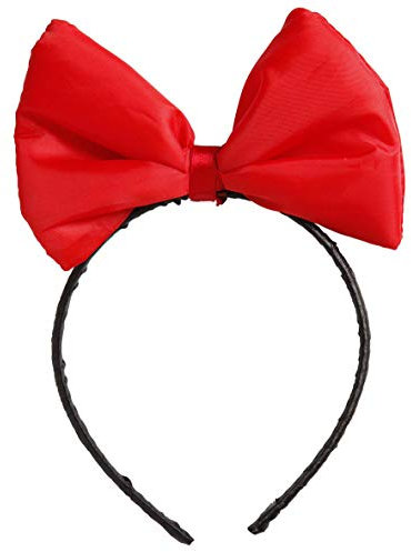 Cerchietto con fiocco rosso accessorio per travestimenti di carnevale principesse, Biancaneve, Minnie