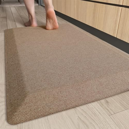 COLOR&GEOMETRY 2,3cm Anti-Ermüdungsmatte | extra weich gepolstert | Ergonomische Komfort Stehmatte | rutschfeste Küchenmatte für Stehpult, Büro & Küche | 51x81cm, Khaki