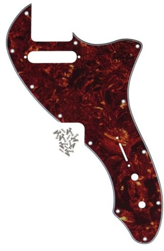 ROZILO Vintage Schildkröte Tele Thinline Pickguard Guitar Pick Guard Plate with Screws Compatible with 69 Telecaster Telecaster Thinline Re-Issue Guitar Part