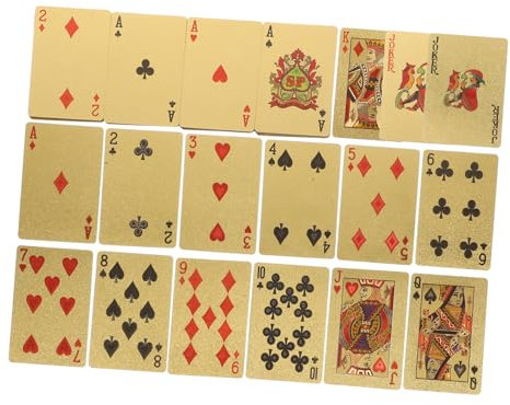 COSMEVIVI Poker Karten Spielset Mit Vergoldetem Kunststoff Tragbare Karten Für Partys Bars Und Zuhause Gedruckt Und Verarbeitet