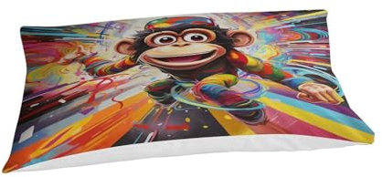 GQmoney 3D-Bettwäsche-Set mit Affenmotiv, Bettwäsche-Set für Jungen, Kinder und Erwachsene, weicher Bettbezug mit Kissenbezügen, Einzelbett (135 x 200 cm)