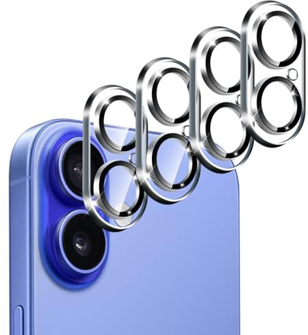 ivoler Camera Lens Protector for iPhone 16 / iPhone 16 Plus - 4 pack HD Clear Anti-Scratch Lens Tempered Glass