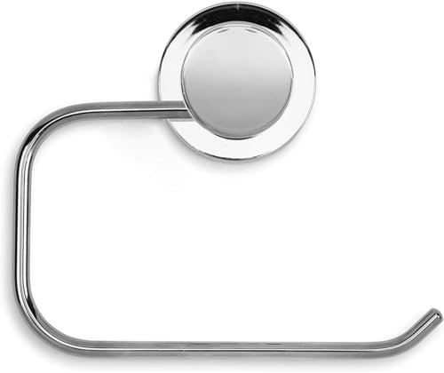 AMK® Stick N Lock 2 Toilet Roll Holder Durable Rust Proof Chrome Finished Mild Steel Construction With Concealed Fixings or Adhesive Mounting