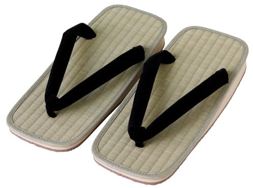 Asayu Japan Traditionelle japanische Sandalen Tatami Setta Zori, Hergestellt in Japan - Schwarz