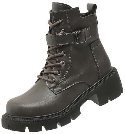 Stivali con lacci da donna, colore nero, da motociclista, da equitazione, da donna, a mezza altezza, comodi, con suola antiscivolo, eleganti, con fibbia, per attività all'aria aperta, da cowboy,