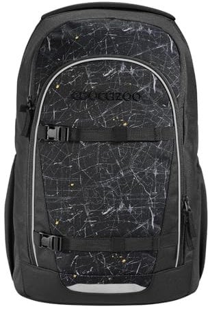 coocazoo Schulrucksack Every „Urban Metro“, schwarz-orange, ergonomischer & anpassbarer Tornister, höhenverstellbar, mit Brustgurt & Hüftgurt, ab der 3. Klasse