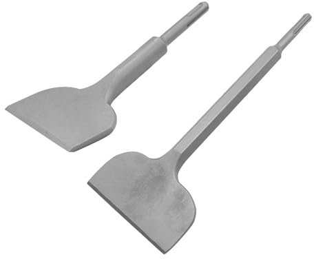 2 scalpelli larghi piegati per piastrelle, martello elettrico, trapano, raschietto, strumento per la rimozione di piastrelle, vecchi intonaci, pareti in calcestruzzo