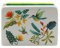 Tabac du Bassigny Porte-Éponge en Céramique Motif Colibri Tropical, 12,4 x 4,7 x 8,7 cm, Blanc avec Éponge