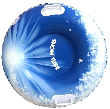 Aufblasbarer Schneeschlitten Mit Griffen Verdickte Winter Aufblasbare Schneerohr PVC Rodelöhrchen Winter Schneeschlittenspielzeug Winter Freien Sportspielzeug Für Jungen Mädchen Familienaktivität