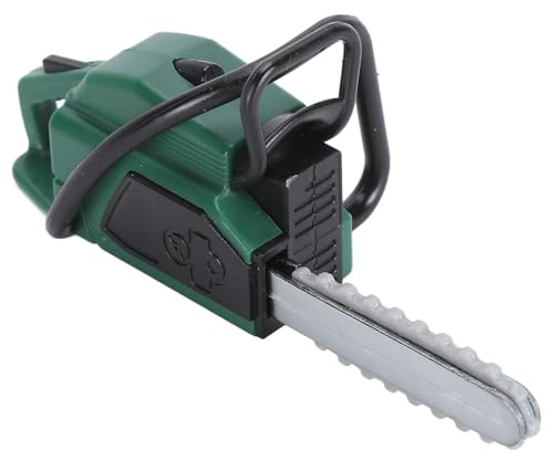 OEBUAFI Miniature Chainsaw Model, Tiny Chainsaw Mower Miniature Dollhouse Lawnmower Realistic Mini Garden Tool for Dollhouse Ornament (Green)