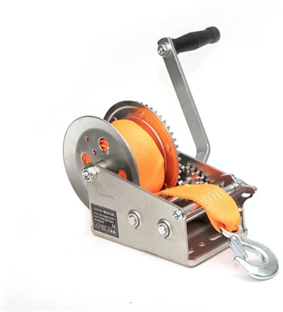 Cabrestante para remolque, Cabrestante manual Expert, cabrestante pequeño de 500 kg, correa for con resistencia a la rotura tres veces mayor
