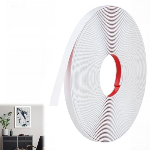ddckj 18M Moulure Adhesive Blanc Mat Baguette de Finition PVC Moulure Flexible Convient à Cadres de Miroirs, Fenêtres, Encadrement Porte, Sols, Armoires, Bords de Carreaux(Lg:2cm, E:1.5mm)