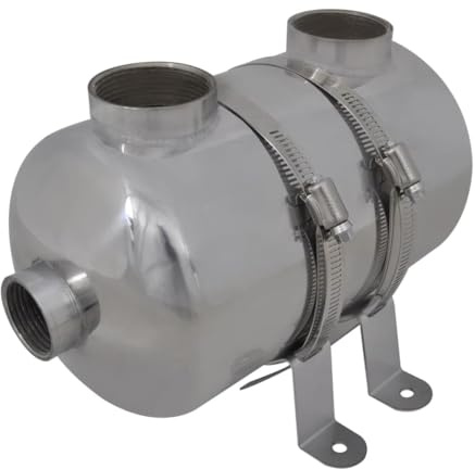 GeenYuu Scambiatore di calore per piscina in acciaio inox, 292 x 134 mm, potenza 28 kW, con 25 tubi, per piscina e vasca idromassaggio, riscaldamento in giardino, esterno, estate, wellness
