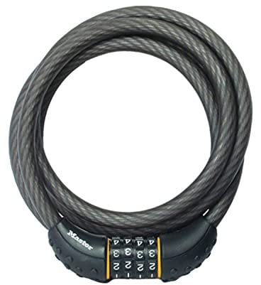 Master Lock Cable Lock, Set Your Own Combination Bike Lock, 6 ft. Long, Black, 8122D