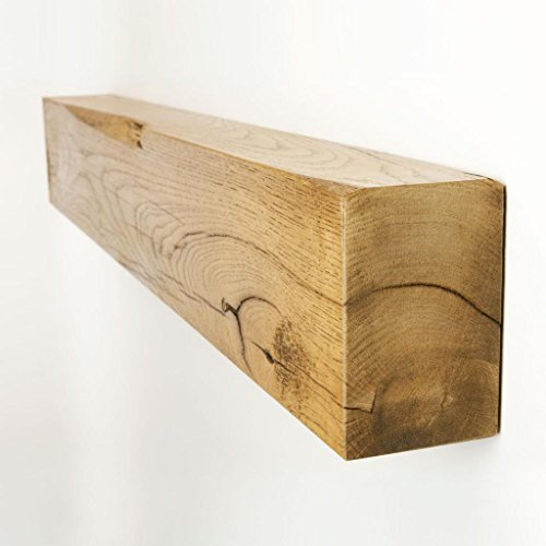Funky Chunky Furniture Solid Oak Mantel Beam Fireplace Shelf - 9 x 14cm | Length: 120cm, Finish: Smoke Oak