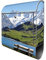 banjado® Design Briefkasten mit Alpen 38,5x46,5x13cm & 2 Schlüssel - Briefkasten Stahl Silber mit Zeitungsfach pulverbeschichtet - Postkasten A4 Einwurf inkl. Montagematerial