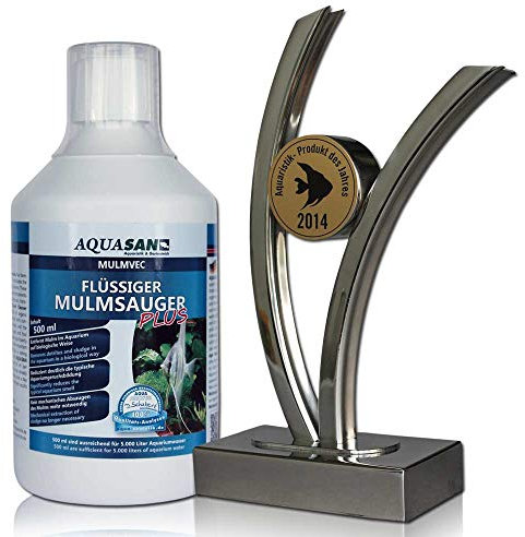 AQUASAN Aquarium Mulmvec Flüssiger Mulmsauger (Keine Mulmglocke + mechanisches Absaugen von Mulm, Schlamm im Aquarium mehr nötig, reduziert Aquariumgeruch), Inhalt:0.5 Liter