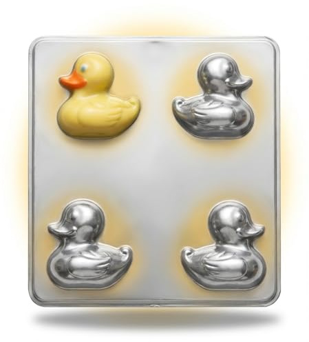 Rubber Duck Chocolate Candy Mold Easter 843-4 Cavities, 3 x 3 Cavity Size, Suitable for Chocolate, Soap Making, Butter Molding, and Ice Cubes