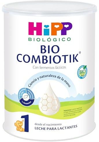 HiPP Combiotik 1 - Leche para Lactantes Ecológica - 800 gr - Leche BIO para bebés de 0 a 6 meses - Contiene Lactosa, Omega-3 y Prebióticos - Sin GMO - Especial fácil digestión