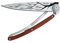 Deejo Taschenmesser TATTOO BAUM, Stahl AISI 420, Liner Lock, Rosenholz-Schalen, Gürtelclip, Deejo-Box