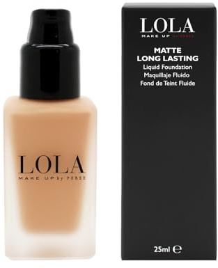 LOLA Make Up by Perse Matte Long-Lasting Liquid Foundation – Full Coverage, Buildable Matte Finish, Oil-Absorbing, Shine-Free, Long-Lasting – Paraben-Free, Vegan, Cruelty-Free – [R044-Medium Beige]