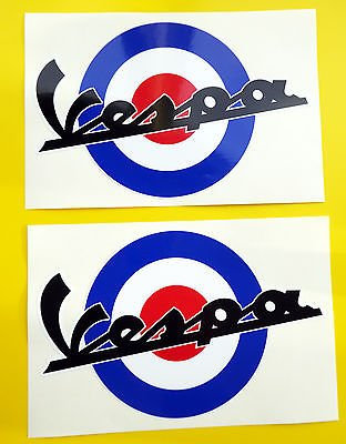 screenprint Vespa Roller MoD Ziel Stil Union Jack Flagge Roundel Sticker Aufkleber 200mm breit