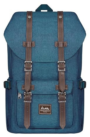 KAUKKO Rucksack Damen Herren Schön und Durchdacht Daypack mit Laptopfach für 14 Zoll Notebook für Schule,Uni, 22L, Blau