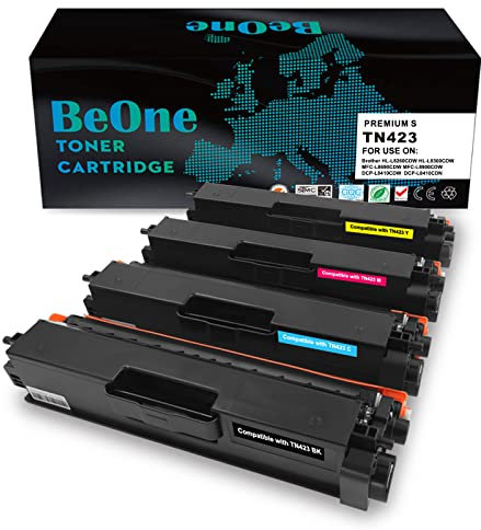 BeOne 4X TN423 TN421 TN-423 TN-421 Kompatible Tonerkartusche für Brother HL-L8260CDW HL-L8360CDW MFC-L8900CDW MFC-L8610CDW MFC-L9570CDW HL-L9310CDW (Schwarz/Cyan/Magenta/Gelb)