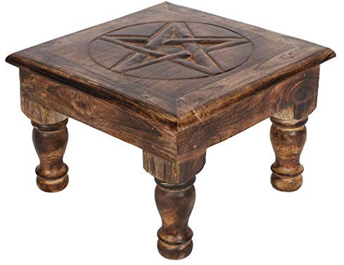 something different IN_24928 Altartisch | Pentagramm Design | Holz | 1 Stück 1880g braun