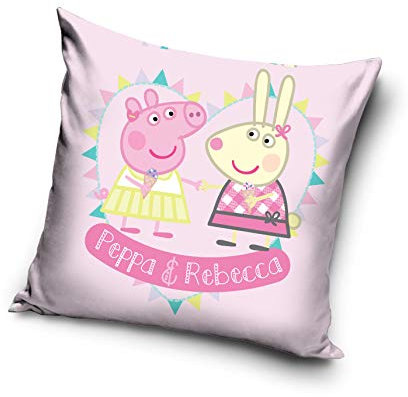 Carbotex Peppa Pig Schweinchen Peppa Kissen Dekokissen Zierkissen gefüllt 40 cm x 40 cm (PP182042)