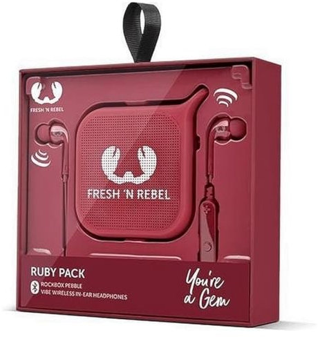 Fresh 'n Rebel ROCKBOX PEBBLEGIFT PACKALTAVOZPARA USO PORTTILINALMBRICOBLUETOOTHRUB