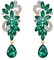 Clearine Damen Ohrringe Böhmisch Kristall Blume Hochzeit Braut Chandelier Tropfen Bling Dangle Statement Ohrringe Smaragd-Grün Gold-Ton
