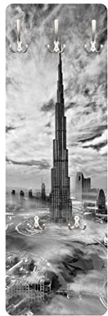 Bilderwelten Garderobe - Dubai Super Skyline, Größe HxB:105cm x 34cm