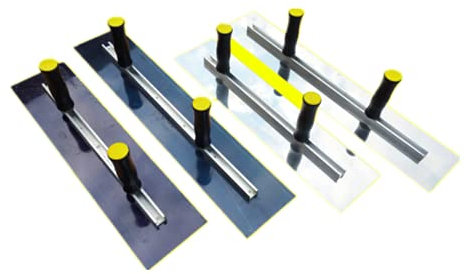 , Raspador, raspando mortero de cemento, herramienta niveladora, llana de doble mango, tablero grande extendido Tablero grande de dos manos de acero azul 60cm-Acero inoxidable de 60 cm