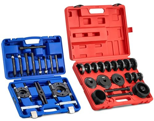 Orion Motor Tech 38pc 2-in-1 Bearing Press Kit, Front Wheel Bearing Removal Kit with Sliding Screws Sleeves, 5 T Wheel Bearing Separator Puller Set with 2 & 3 Jaws, Bearing Puller Tool Set with Case