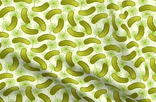 Spoonflower Petal Signature Cotton Fabric - Green Cucumber Print Fat Quarter - Sewing Quilting Apparel Crafts Decor