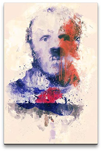 Hannibal Lecter Porträt Abstrakt Kunst Kultfilm Schweigen der Lämmer 60x90cm Leinwandbild