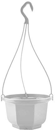 HSHDUti Pot de fleurs suspendu en plastique pour plantes d'intérieur et d'extérieur, blanc