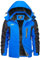 KEFITEVD Skijacke Herren Warme Winterjacke Softshell Jacke Wasserdicht Funktionsjacke Winter Dicke Gefüttert Herrenjacke Thermo Jacke Männer Königsblau 2XL