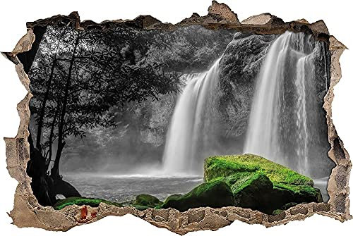 3D Wandtattoo Mauerloch Wandsticker Wandaufkleber Durchbruch selbstklebend Schlafzimmer Wohnzimmer Kinderzimmer - Urwald,Größe 53x80cm