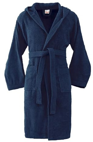 Bassetti, Accappatoio, Spugna 100% Cotone Pettinato, 360gsm, 58 cm x 60 cm, Taglia XXL, Tinta Unita, NAVY