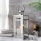TRIROCKS Lanterna Decorativa in Acciaio Inossidabile 30 cm Alta, Portacandela a Sospensione con Pannelli di Vetro Trasparente, Perfetta per Decorazioni Casa, Soggiorno, Eventi (Argento)