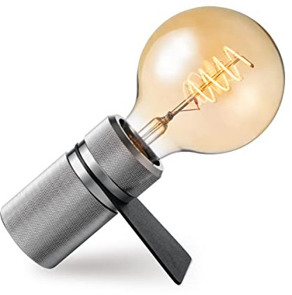 Home Sweet Home Designer-Tischlampe Matrix | 11/10,2/5,3cm | Silber | Nachttischlampe | Metall | für E27 LED-Lichtquelle | mit Kabelschalter | geeignet für Wohnzimmer und Heimbüro